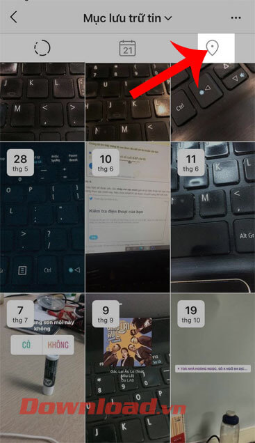 Nhấn vào biểu tượng vị trí