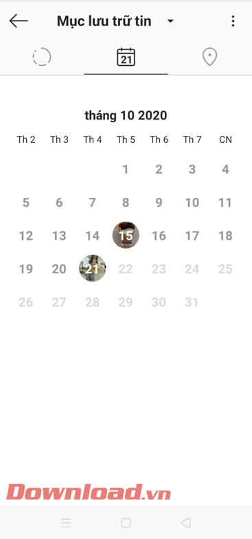 Hiển thị bản tin trên lịch