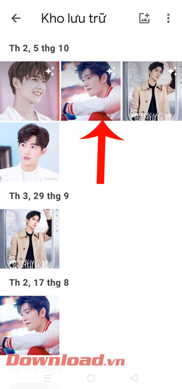 Tiếp tục chọn hình ảnh 