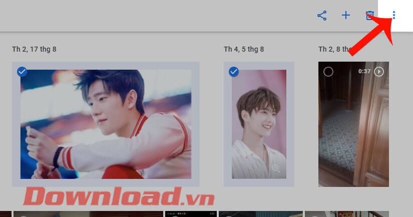 Ấn vào biểu tượng dấu ba chấm