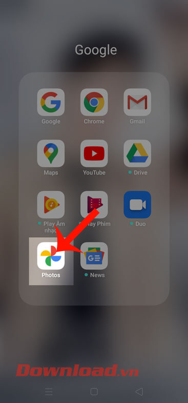 Mở ứng dụng Google Photos