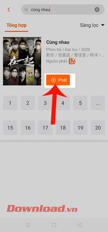 Ấn vào nút Phát