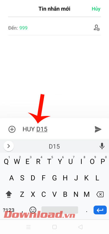 Hủy gói cước D15
