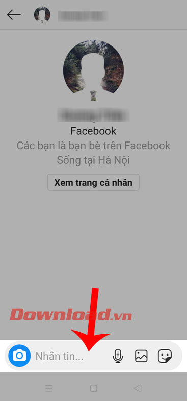 Ấn vào ô tin nhắn