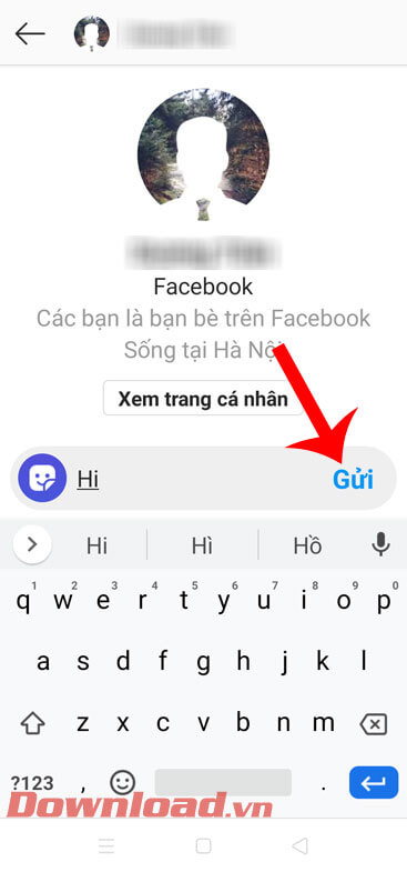 Soạn tin nhắn và ấn nút Gửi