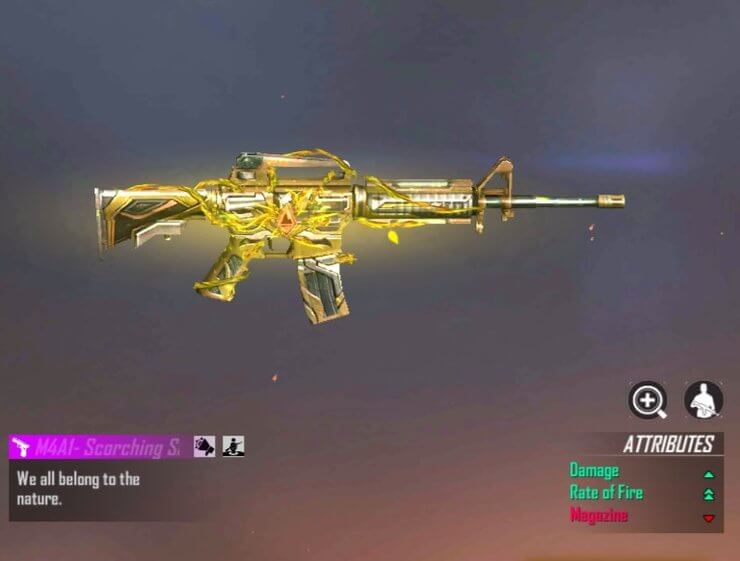 Skin súng Free Fire M4A1 Scorching Sands