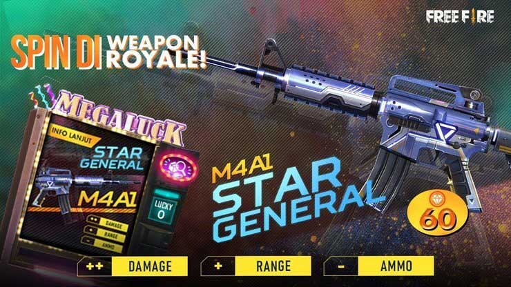 Skin súng FF M4A1 Star General