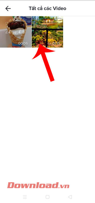 Chọn video trong điện thoại
