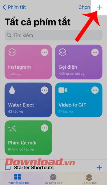 Nhấn vào biểu tượng dấu "+"