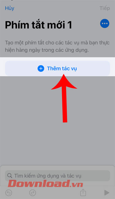 Nhấn nút Thêm tác vụ