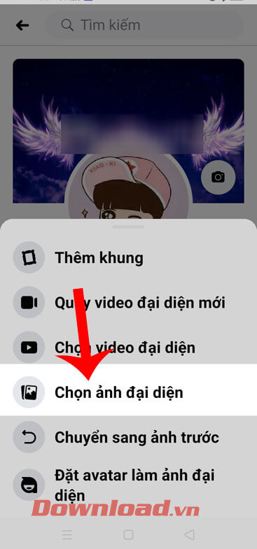 Nhấn vào mục Chọn ảnh đại diện