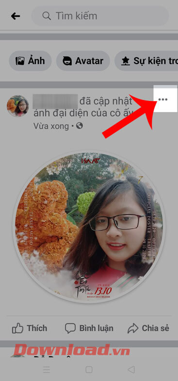 Chạm vào biểu tượng dấu ba chấm