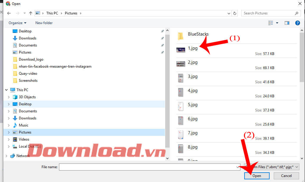 Tải hình ảnh ở máy lên