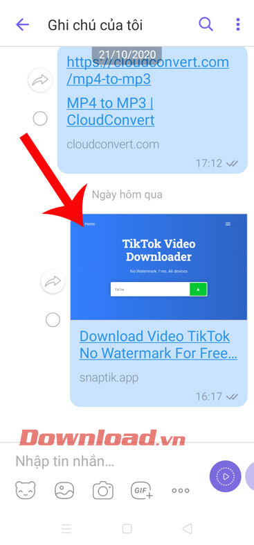 Nhấn vào ghi chú