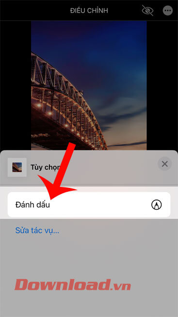 Nhấn vào mục Đánh dấu