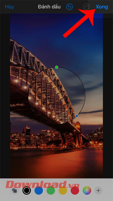 Chạm vào nút Xong