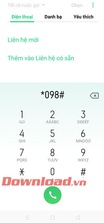 Gọi tổng đài *098#