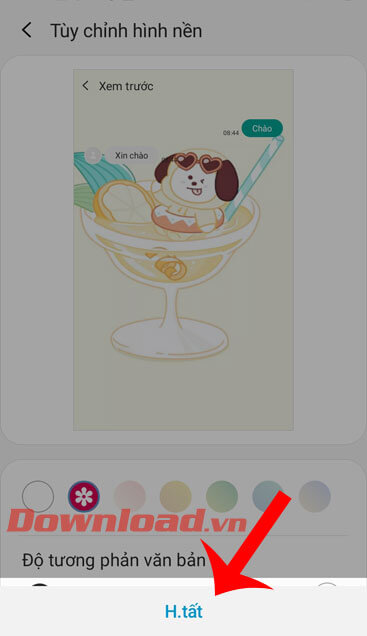 Nhấn vào nút Hoàn tất