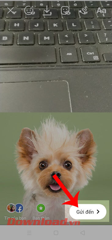 Ấn vào nút Gửi đến