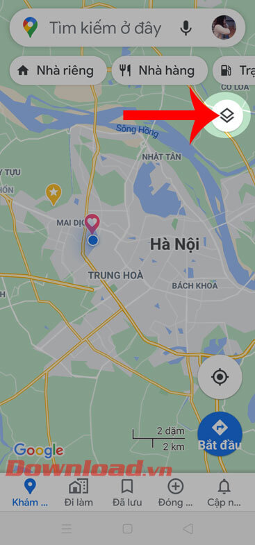 Ấn vào biểu tượng xếp lớp