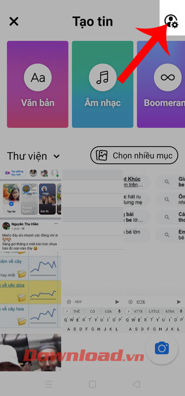 Ấn vào biểu tượng hình răng cưa