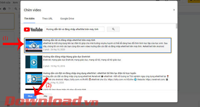 Tìm kiếm video trên Youtube
