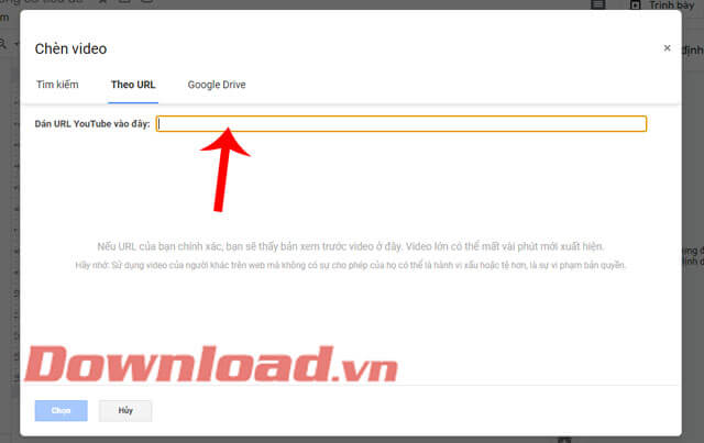Sao chép link video Youtube