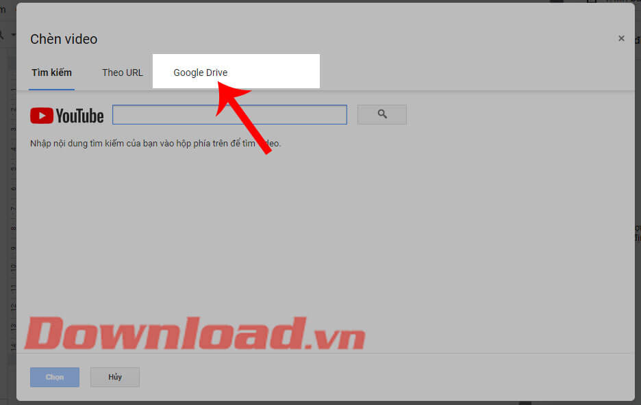 Ấn vào mục Google Drive