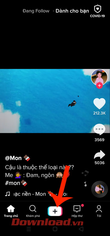 Nhấn vào biểu tượng dấu cộng