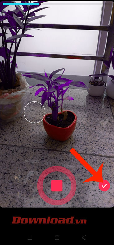 Ấn vào biểu tượng dấu tick