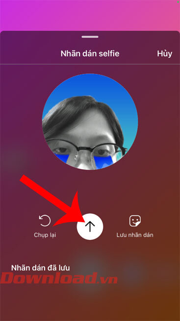 Nhấn vào biểu tượng mũi tên