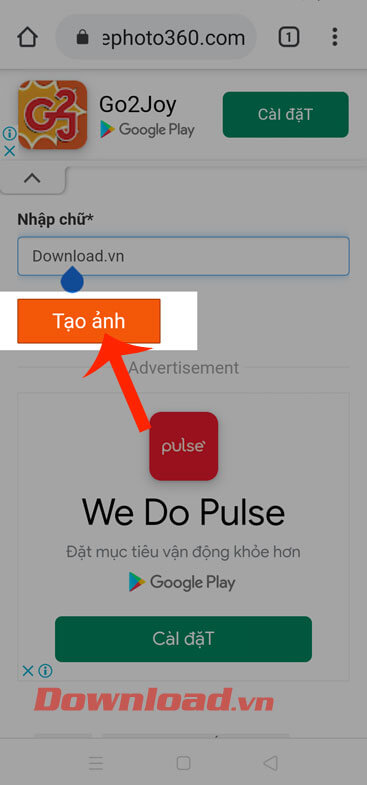 Ấn nút Tạo ảnh 
