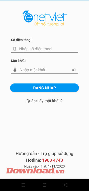 Đăng nhập tài khoản eNetViet