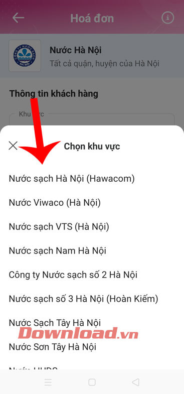 Chọn nhà cung cấp