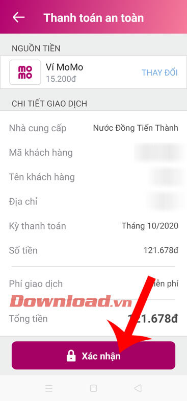 Nhấn nút Xác nhận