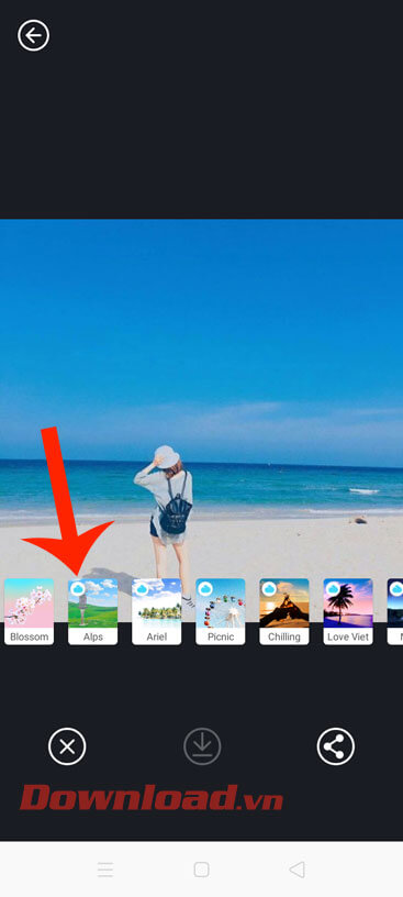 Nhấn vào hiệu ứng 