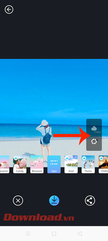 Ấn vào thanh điều chỉnh 