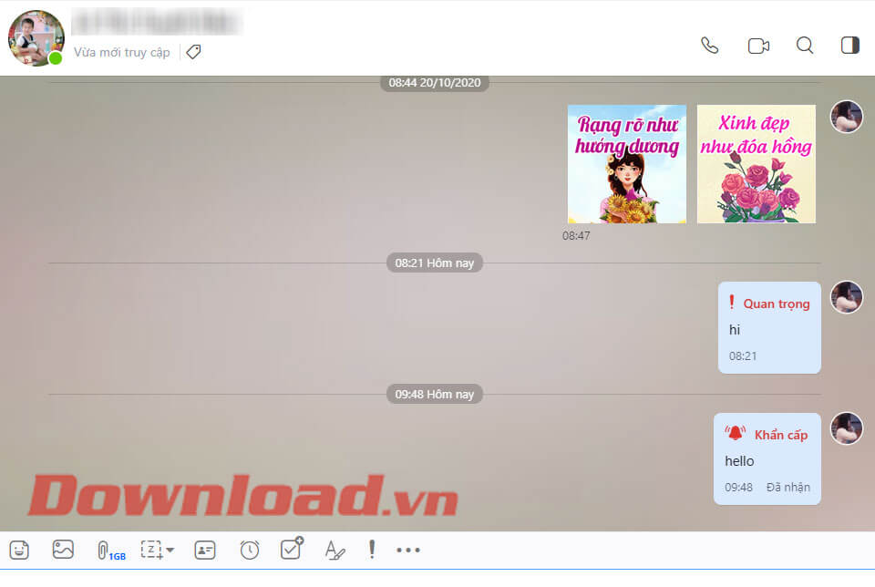 Đã gửi tin nhắn Quan trọng và Khẩn cấp
