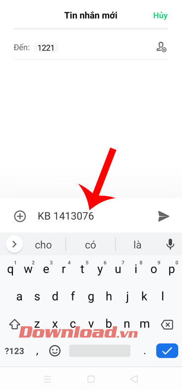 Gửi tin nhắn tải nhạc chờ