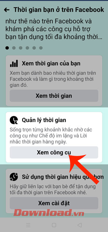 Chạm vào nút Xem công cụ