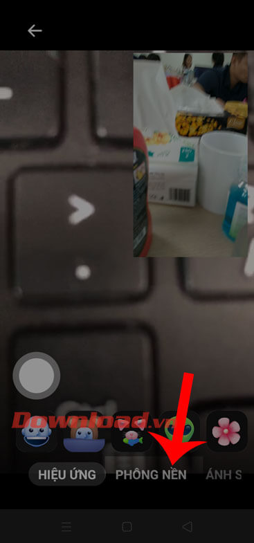 Nhấn vào mục Phông nền