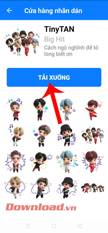 Ấn vào nút Tải xuống