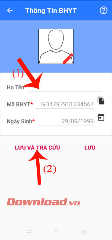 Nhập thông tin về thẻ BHYT