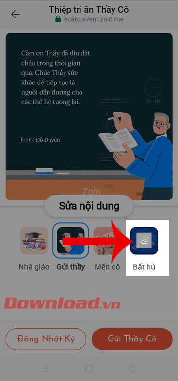 Nhấn vào mục Bất hủ