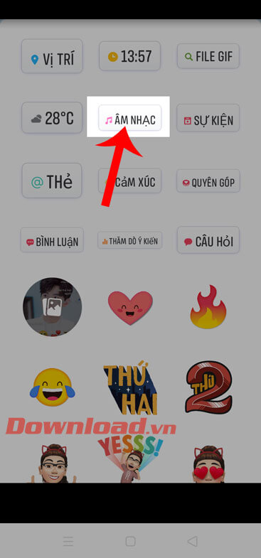 Chọn nhãn dán âm nhạc