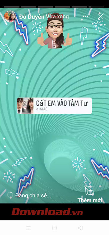 Đăng tải nhạc lên story thành công