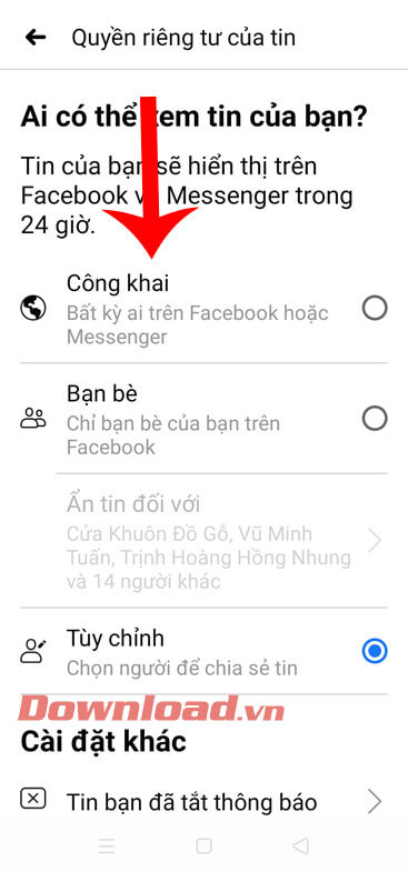 Thiết lập quyền riêng tư