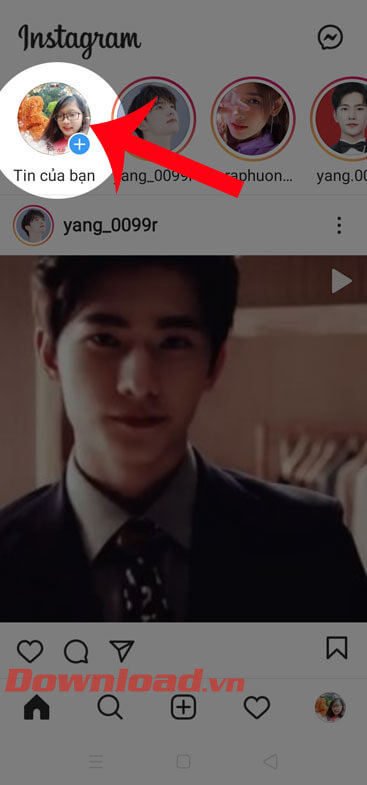 Nhấn vào mục Tin của bạn