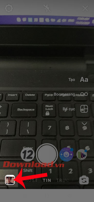 Nhấn vào biểu tượng Album ảnh 