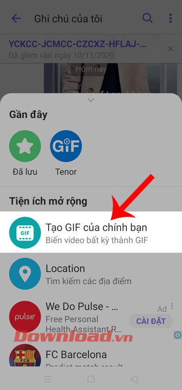 Ấn vào mục Tạo GIF của chính bạn